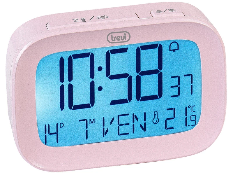 Orologio Digitale Sveglia TREVI Rosa con Termometro, fotografia 6 di 9