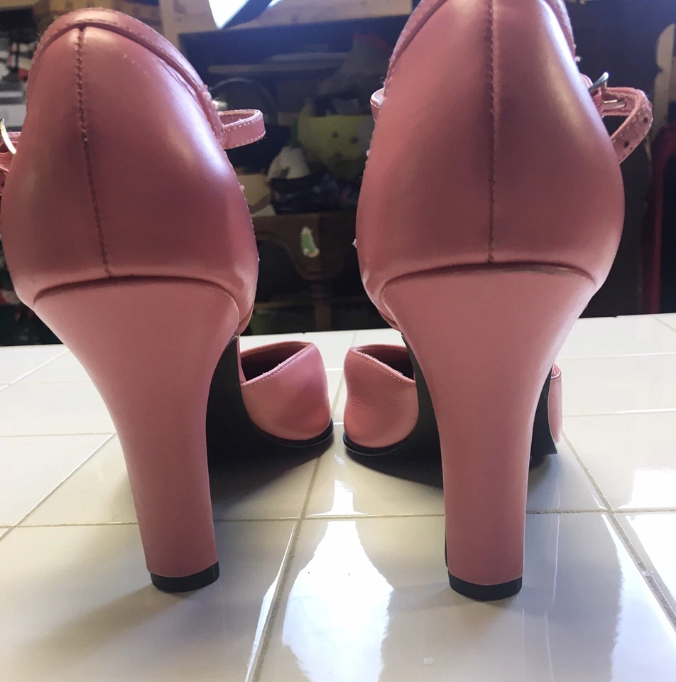 NEW Pink Leather COUP D’ETAT Women’s Size 10 Slingback High Heel Shoes - Image 2 of 4