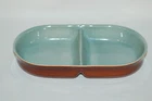 Vintage Red Wing Pottery - Village Green - Divided Vegetable Dish