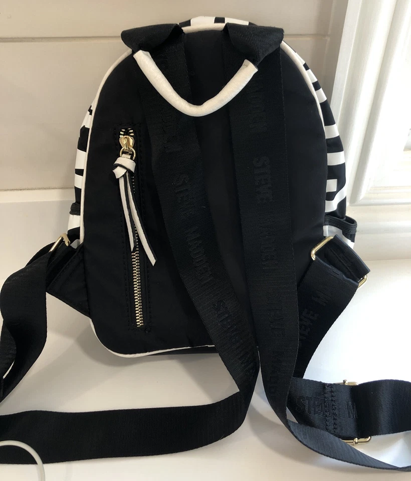 Steve Madden Women's Mini Force Backpack, Small, White And Black - Image 2 of 2