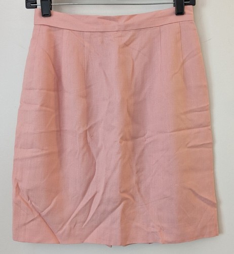 Vintage Women's Pink Linen A Line Pencil Skirt - image 1