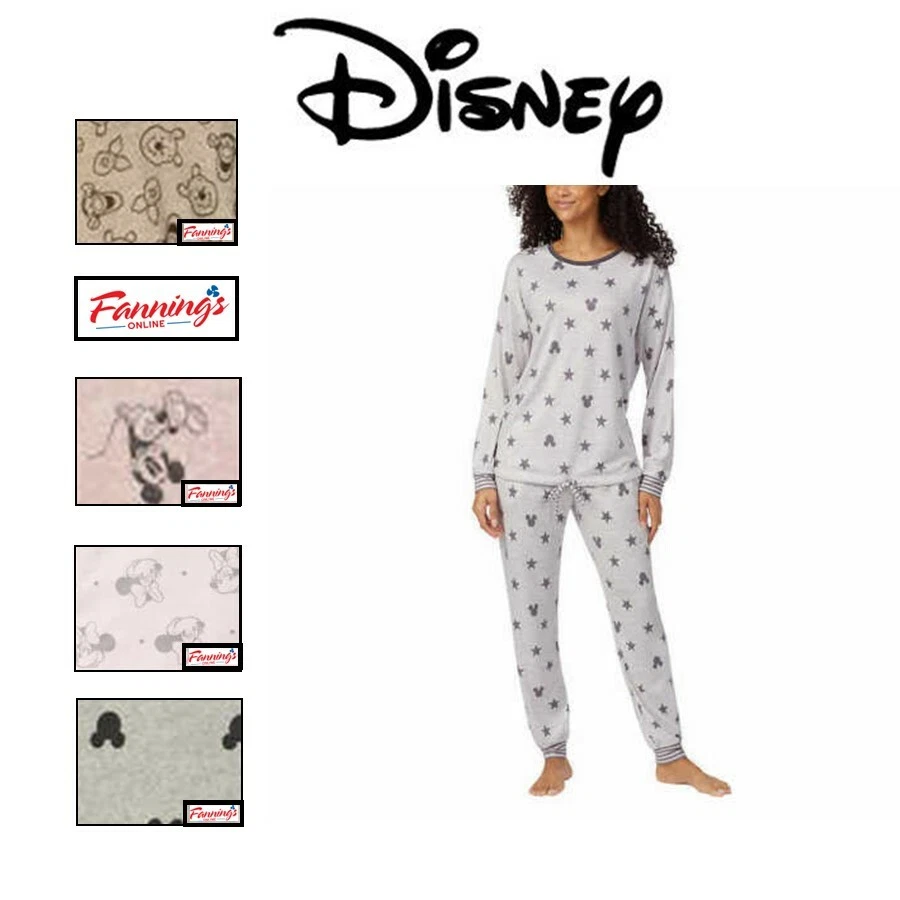 Disney Ladies' 2 Piece Cozy PJ Lounge Pants Pajama Set | K42