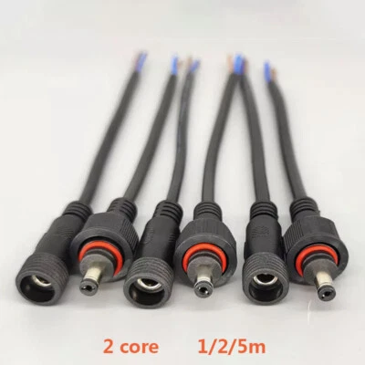 5.5 x2.1 mm DC waterproof 12V Power Plug Socket Wire Cable Connector Male Female - Image 1 of 4