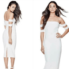 GUESS Off-The-Shoulder White Dress Size XS