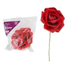 Mega Crafts - 12" EVA Rose Foam Flower with Stem - Red, 1PC