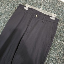 Mens Dress Pants Size 32x32 Black Straight Leg Career Formal Slacks Casual