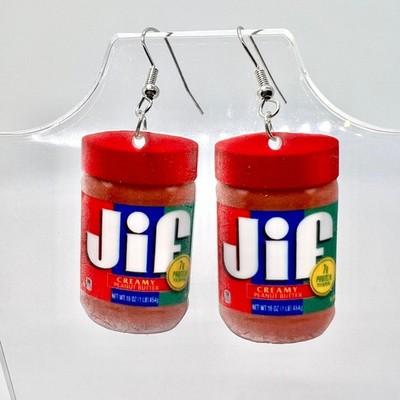 Peanut Butter Earrings - Mini Snack Dangles - Cute Food Jewelry with Retro Style