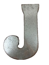 Rustic Tin Metal Letter J Large 20" X 12" Hanging Wall Art Farmhouse Word Art