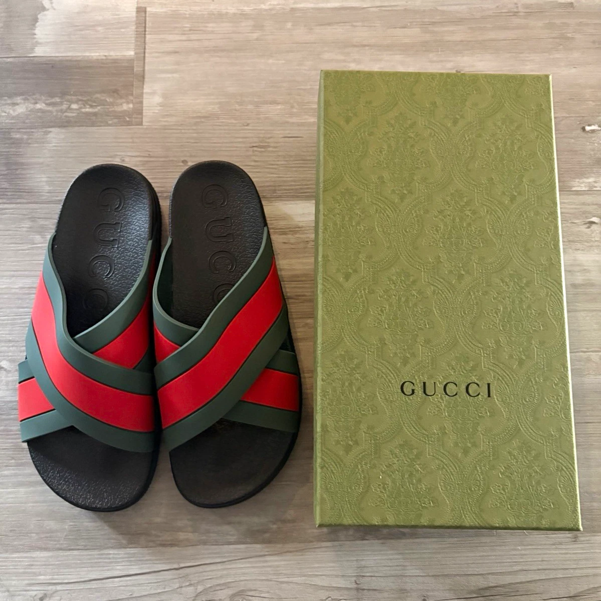 Gucci Red Slide Sandals for Men for sale | eBay