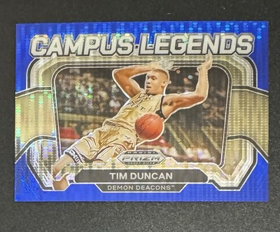 Tim Duncan 2023-24 Panini Prizm Draft Picks Campus Legends Blue Pulsar /99 #1