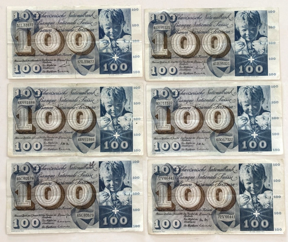 スイスフラン 1970年代  4枚セット 1970 Swiss Paper Money for sale | eBay