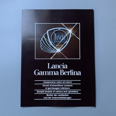 Lancia Gamma Berlina Colour & Trim Brochure   c1980s Multilingual Foldout
