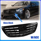 Grille For Mercedes Benz W222 S450 S500 S550 S550 S63 AMG 2014-2020 W/ ACC Black