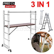 Heavy Duty 3-in-1 Working Platform Ladder Decorator Bench Folding Scaffold Tower
