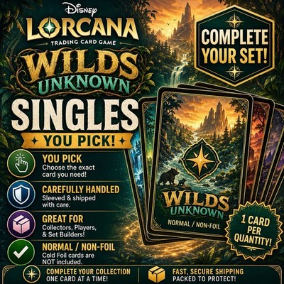 Disney Lorcana Wilds Unknown Singles YOU PICK! Non-Foil Cards Bundle & Save