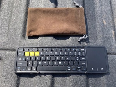 Foldable Bluetooth Keyboard w/ Touchpad -  Portable Wireless - Cloth Case