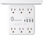 Overtop Power Charger with Shelf, Wall Outlet Extender Surge Protector with 6 AC