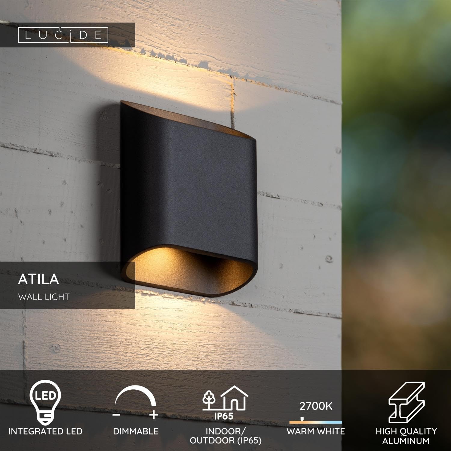 Applique murale LED dimmable ATILA intensité réglable IP65 - 3