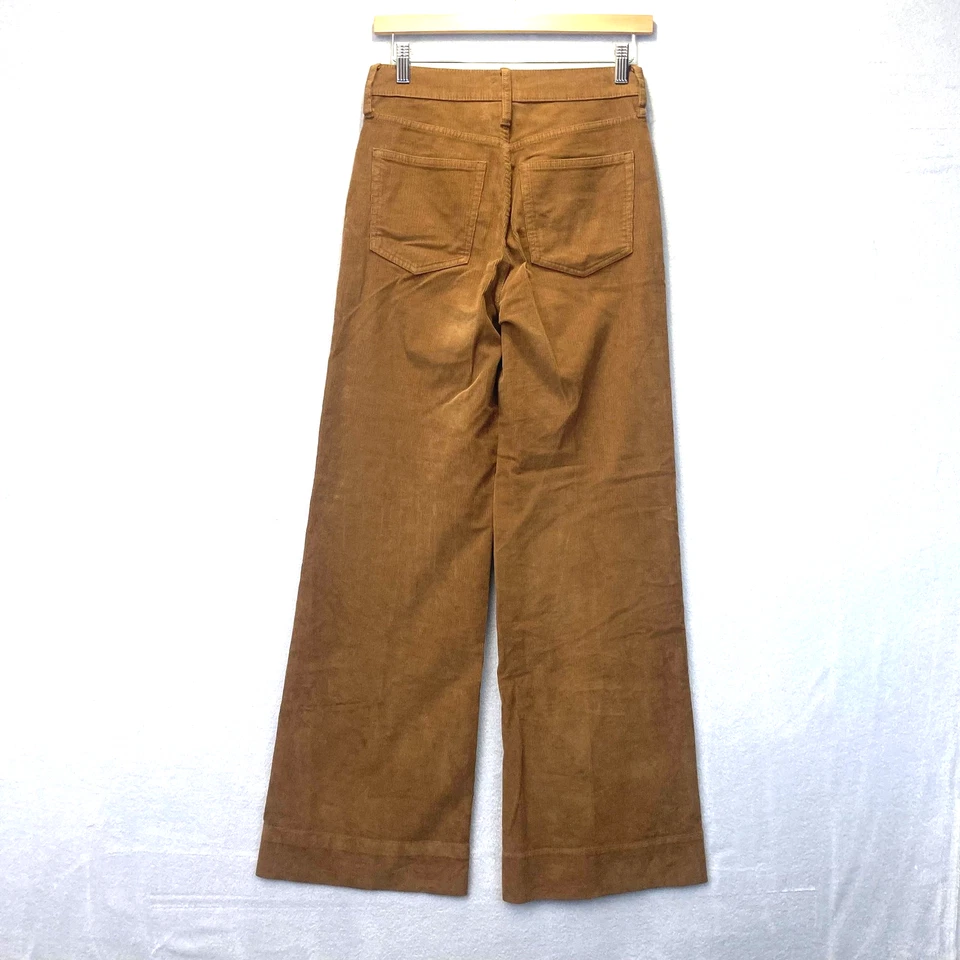 J. Pantalones de pana Crew pierna ancha para mujer 24 marrón camel tiro alto retro PBT802 Foto 2 de 4