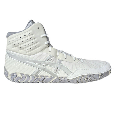 Asics (Men's 12.5) Aggressor 4 Wrestling Shoes White/Pure Silver