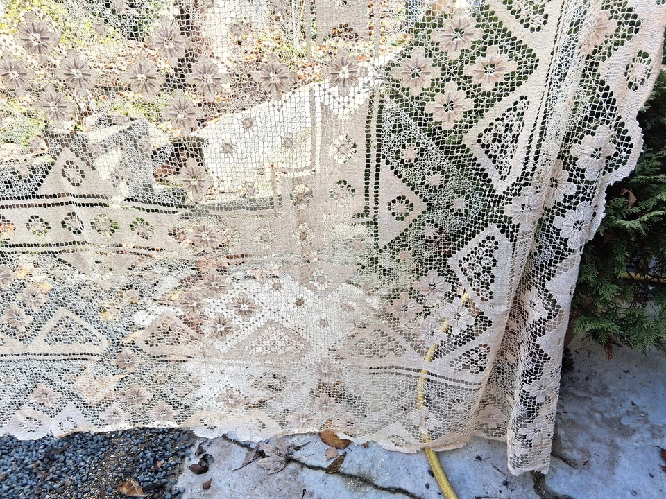 Superbe Nappe ancienne fait main  - 285 cm x 185 cm - Photo 3/4