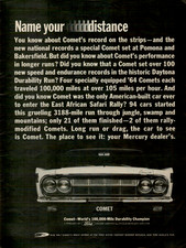 1964 Mercury Comet Historic Daytona Durability Run East Africa Vintage Print Ad