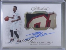 2019-20 Panini Flawless Collegiate Gold 1/10 Donovan Mitchell #12 Patch Auto 0c3