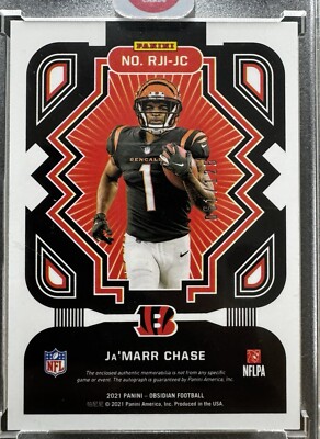 2021 Obsidian JA'MARR CHASE Dual Rookie Patch Auto RPA RC /125