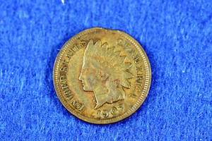 ESTATE FIND 1907  Indian Head Cent  W/ CILP RIM #D11630