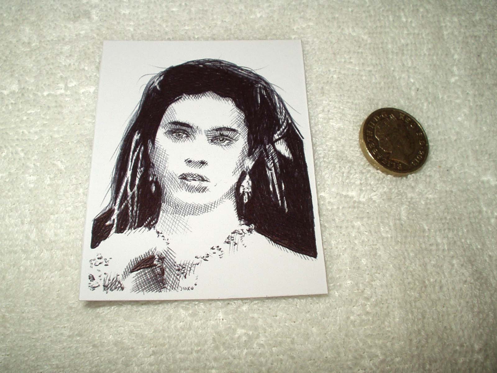 ACEO Sketch Card Actress Jennifer Connelly as Sarah from Labyrinth