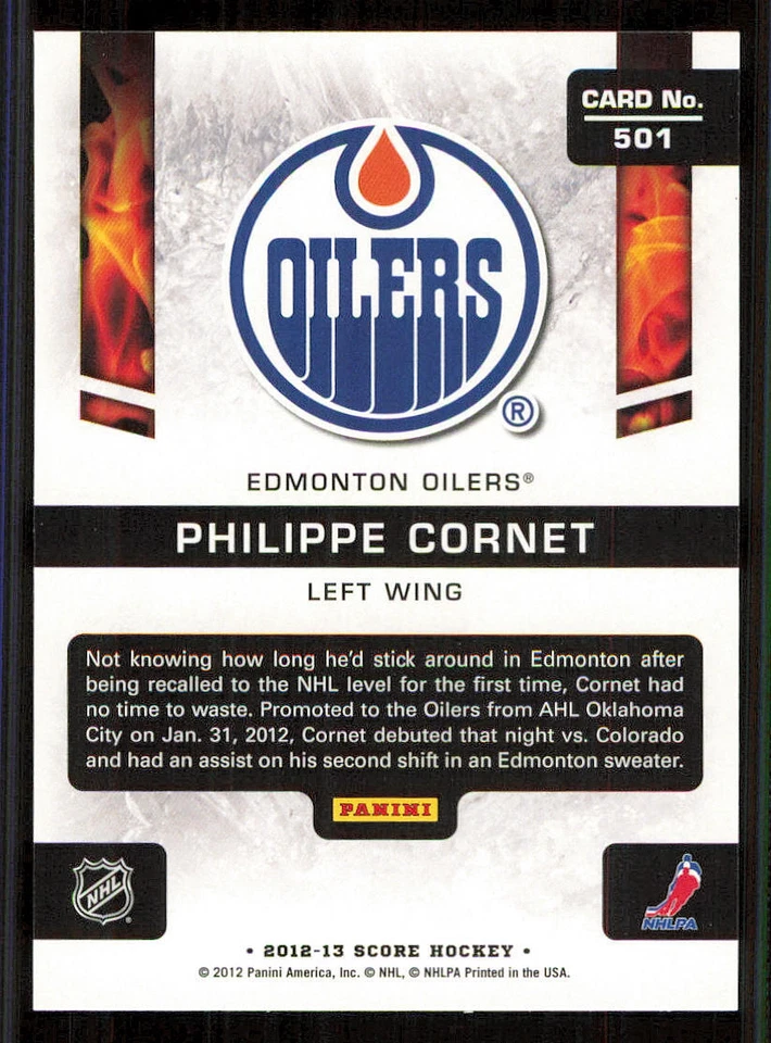 2012-13 Score #501 Philippe Cornet HR RC - Image 2 of 2