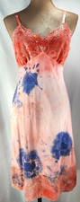 Vintage Orange & Blue Tie Dye Slip Dress SEXY FESTIVAL DRESS Handmade SMALL