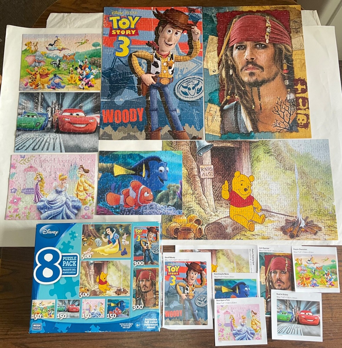 Complete! Lot of 7 Disney Puzzle Pack 150/300/500 Piece Toy Story