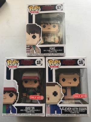 Stranger Things Funko Pops 8 Bit Lot ELEVEN EGGOS DUSTIN Mike Target Exclusive 
