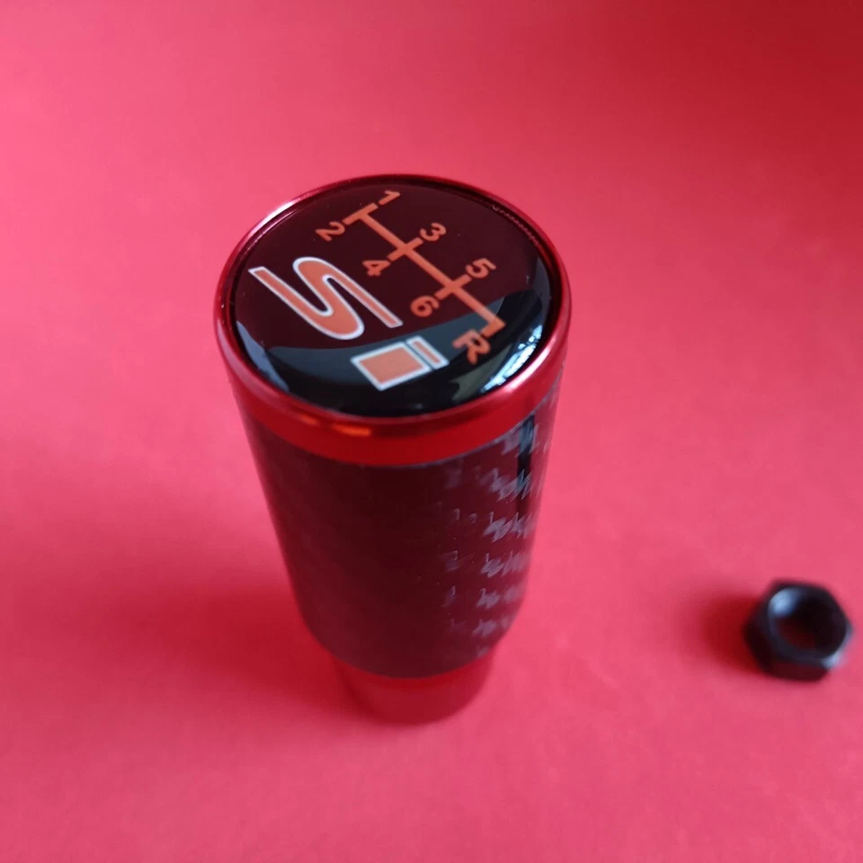 RED CARBON SI 6 JDM STICK SHIFT GEAR KNOB for CIVIC MK8 MK9 MKX FK FG ACCORD FIT - Image 4 of 4