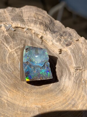 QUEENSLAND BOULDER OPAL 14ct GEM SPLIT UNSET  PICTURE STONE