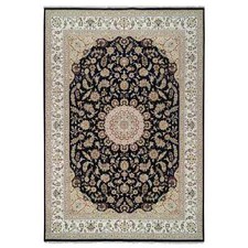 9'10" x 14'3"Blue Hand Knotted Nain with Medallion Design Wool Rug R64744