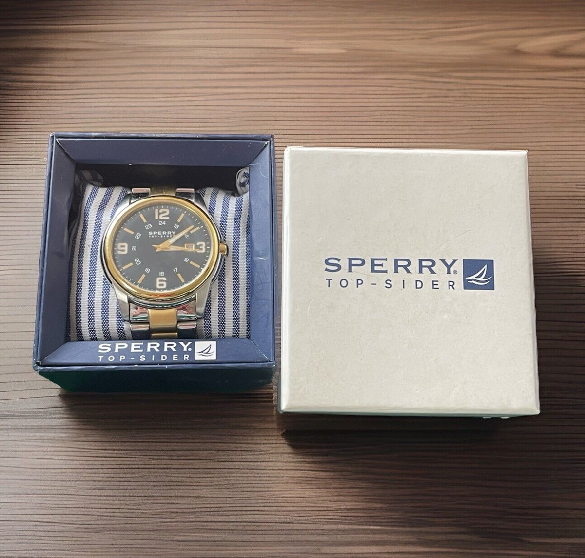 Sperry Top-Sider Gold-Tone Watch with Cream Leather Strap Sperry Top Sider Watch Gold Tone Leather Band Star Fish 40mm  main image 2