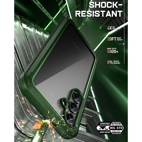 For Samsung Galaxy S25 Case 2 Front Frame Built-in Screen Full Body Cover Green - Picture 2 of 6