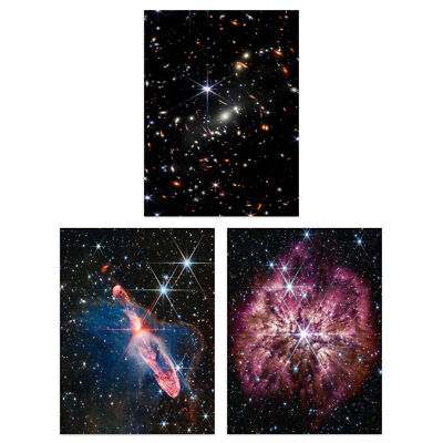 NASA James Webb Weltraumteleskop Tieffeld Sterne Galaxien Poster 3er-Pack 18 x 24 Zoll