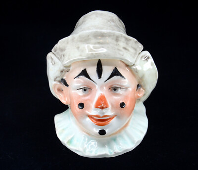 ANTIQUE JESTER CLOWN MAJOLICA POTTERY HUMIDOR TOBACCO JAR - AUSTRIAN | eBay