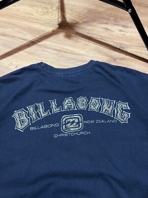 Vintage 90s Billabong Surf T-Shirt Big Logo Graphite Gray Men's