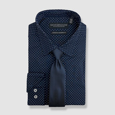  75 Nick Graham Men's Blue Modern-Fit Neck-Tie Dress Shirt Size 15.5 32/33