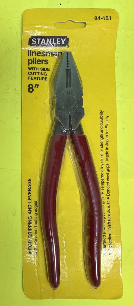 Pliers Linesman’s 8”Stanley 84-151 Vintage 80s,New
