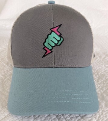 NWOT Adjustable, Snap-Back Trucker Cap Grey & Teal Guru Events