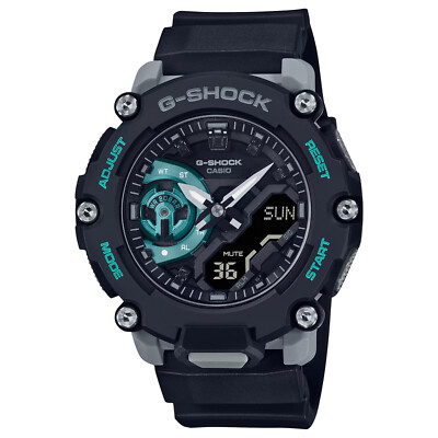 BRAND NEW Casio G-Shock CARBON CORE GUARD SLIM Black/Teal Mens Watch GA2200M-1A