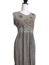 1990s Grab Embroidered Floral Maxi Dress Soft Whimsigoth Grunge Cottagecore OS