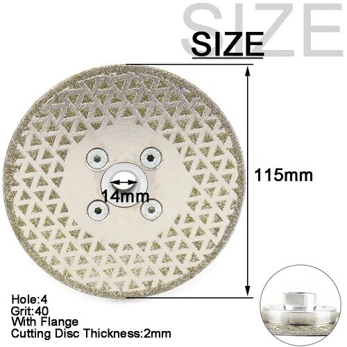 4.5'' Electroplated Diamond Grinding Blade Disc Griter 40 For Marble M14 Thread - Image 2 of 4