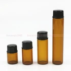 Up to 100X 1/2/3/10ML Amber Glass Orifice Reducer Bottle Sample Essential Oils