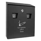 Outdoor Wall Mounted Cigarette Butt Bin Metal Bucket Ash Bin Ashtray Large Black